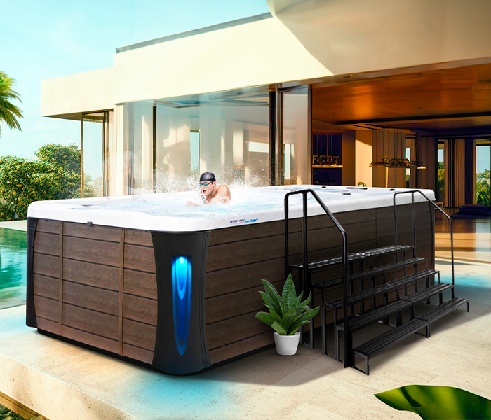 Calspas hot tub being used in a family setting - Tyler